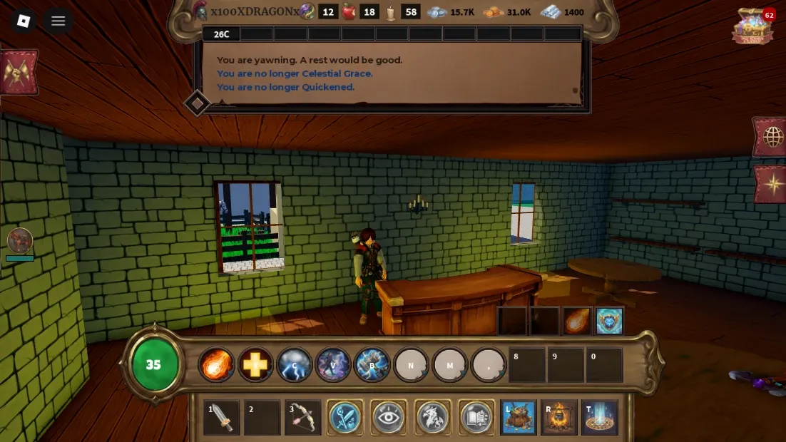 A player inside a shop in Nexus